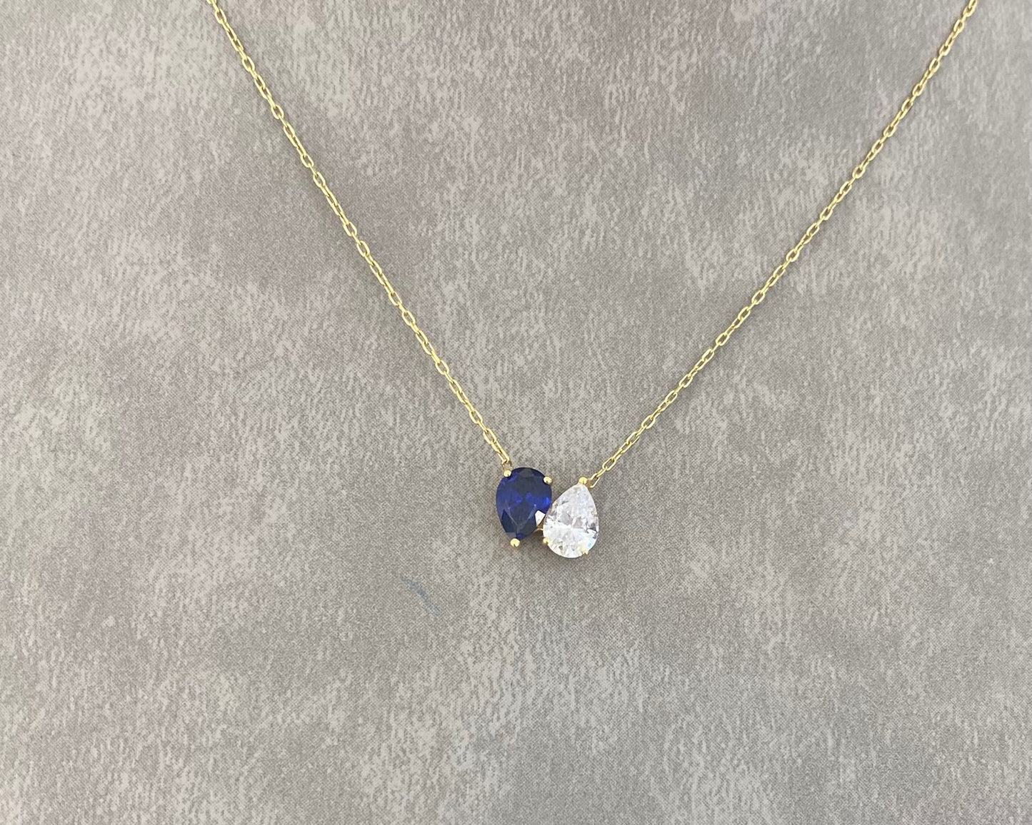 Stone Necklace- Stone Gold Necklace- Gold Gifts for her