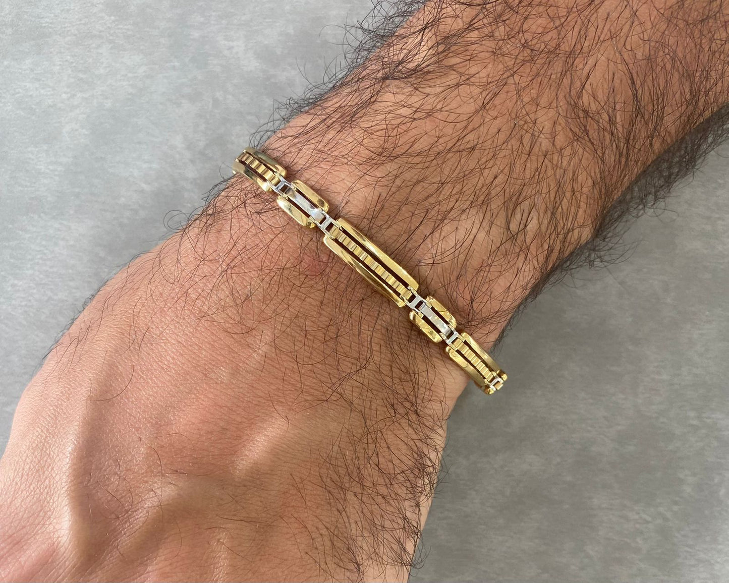 Man Bracelet - Gold Bracelet For Men - White Gold & Pink Gold Lebanon