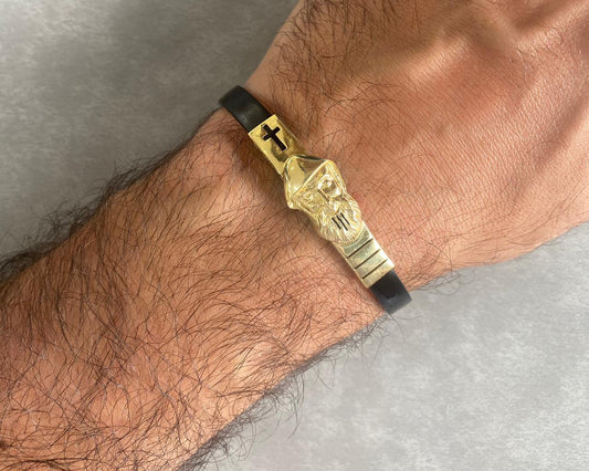 Rubber Man Bracelet - Man Gold Rubber Bracelet - Gold Gifts for him