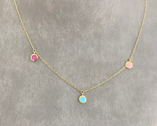 Colored Gold Necklace - Designer Gold Necklace - Gold Gifts For Women