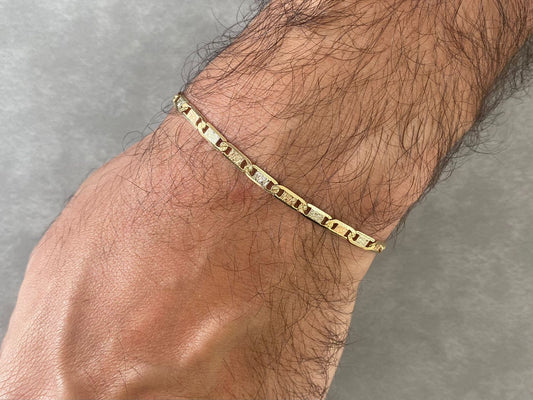 Man Bracelet - Gold Bracelet For Men - White Gold & Pink Gold Lebanon