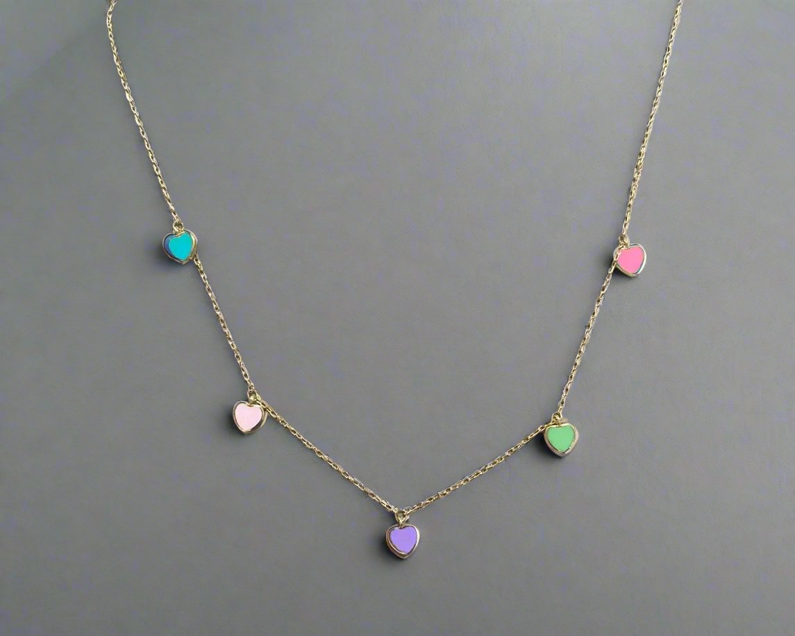 Colored Gold Necklace - Designer Gold Necklace - Gold Gifts For Women