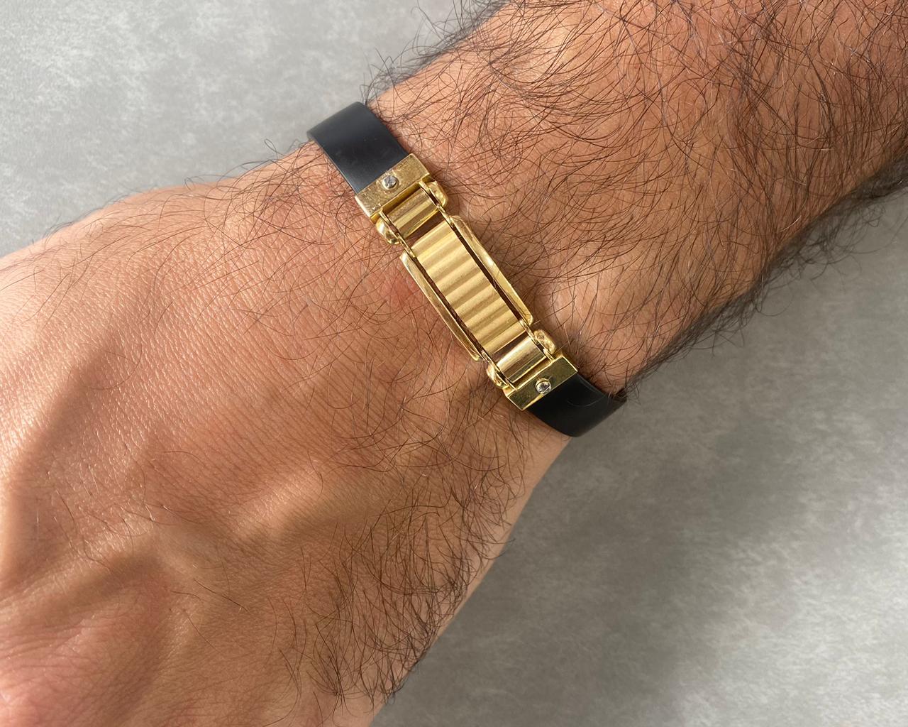 Rubber Man Bracelet - Man Gold Rubber Bracelet - Gold Gifts for him