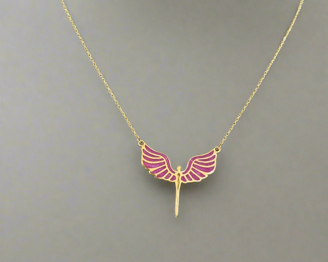 Colored Gold Necklace - Designer Gold Necklace - Gold Gifts For Women